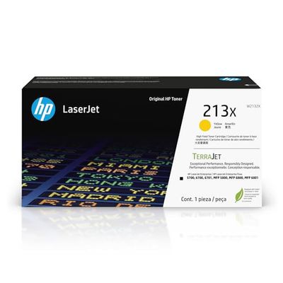 HP W2132X 213X, Amarillo, Cartucho Tóner de Alta Capacidad Original, de 6.000 páginas, para impresoras HP Laserjet Enterprise 5700, 5800, 6700, 6701, 6800, 6801