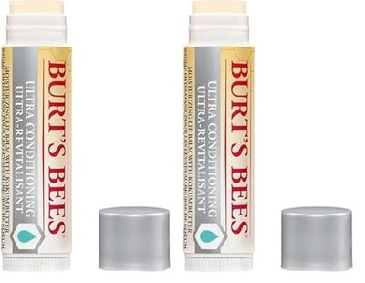 Burt's Bees Baume à lèvres hydratant 100% naturel, soin intensif à la noix de coco, karité et beurre de cacao, 1 stick (Lot de 2)