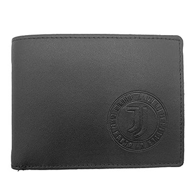 JUVENTUS Homme 133062 Portefeuille en Cuir, Produit Officiel, Noir, 125x95x30mm