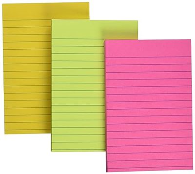 Post-It Super Sticky zelfklevende notities, grote formaten, verschillende kleuren, gestreept – 3 blokken, 101 mm x 152 mm, 228 vellen – zelfklevende notities, stickers voor notities, lijsten en