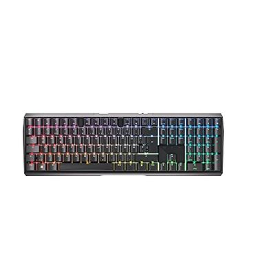 CHERRY MX 3.0S Wireless, Tastiera gaming meccanica senza fili con illuminazione RGB, Layout per la Germania (QWERTZ), Connessione Bluetooth, wireless o via cavo, Interruttori MX BROWN, Colore nero