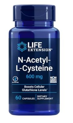 Life Extension - N-Acetyl-L-Cysteine - 600mg, 60 Cápsulas, suplemento antioxidante