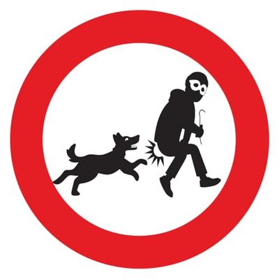 Ambiance Sticker Adesivo per segnaletica adesiva per cane da guardia segnaletica laminato laminato resistente all'acqua e ai raggi UV, attento al cane io Monte la Guardia rotonda, 30 cm