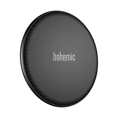Bohemic Draadloze oplader met 7,5 W/10 W, draadloos opladen, led-display, veiligheidsproductiesysteem, universele compatibiliteit, zwart