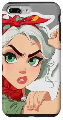 Femme Forte avec Foulard Rouge Coque pour iPhone 7 Plus/8 Plus