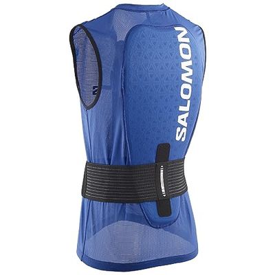Salomon Flexcell Pro Vest Unisex Rugbescherming Ski Snowboarden MTN, Aanpasbare bescherming, Ademend en Gemakkelijk aan te passen, Blauw, S