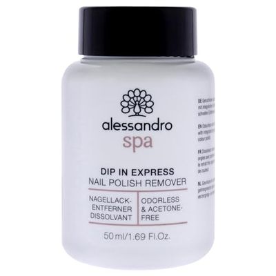 Alessandro Spa Dip In Express - removedor de verniz de unhas, inodoro e sem acetona, 50 ml, embalagem de 1 unidade