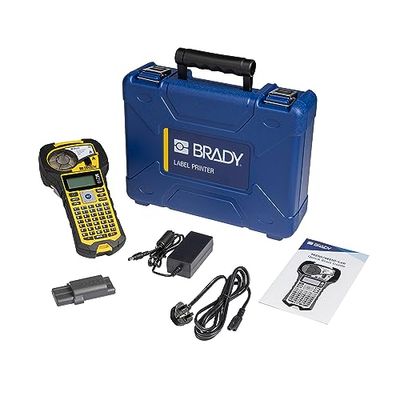 Brady M210 Portable Label Printer - Labelling Device & Label Maker Handheld - Industrial Labelling Machine - incl. Case, Battery, UK Power Cord and 1 Label Cartridge - Replaces BMP21-PLUS