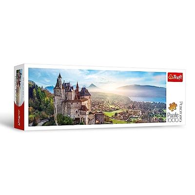 Trefl - Zamek Menthon, Francja - Puzzle Panoramiczne 1000 Elementów - Układanka DIY dla Miłośników Podróży, Kreatywna Rozrywka, Puzzle dla Dorosłych i Dzieci od 12 Lat