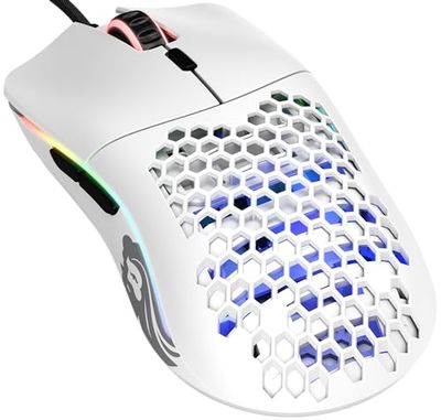 Glorious Gaming Model O Mouse da gaming wired, superleggero 67 g, design a nido d'ape, RGB, sensore Pixart 3360, Omron Switches, ambidestro - Bianco opaco