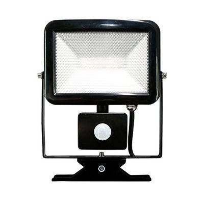 Electraline Slanke Outdoor IP44 LED Schijnwerper met Bewegingssensor, Zwart