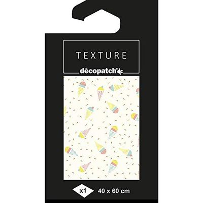 Décopatch - Rif TD785C - Texture Collection - Motivo gelato rosa chiaro - Contiene 1 foglio di carta testurizzata 40 x 60 cm, stampa laminata per effetti metallici