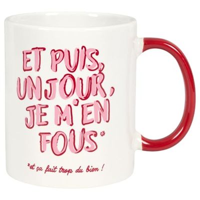 THE CONCEPT FACTORY, KA0640, Mug inspirant GRL PWR 30cl, Design Unique pour célébrer la Force féminine, idéal pour café, thé ou Smoothies, Facile à Nettoyer, Blanc et Rose