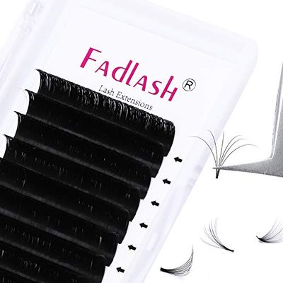 Extension Ciglia 0.05mm D Curl Lunghezza 13mm*12 2D 3D 5D 10D 20D FADLASH Extension Ciglia Professionali Easy Fan Extension Ciglia Volume(0.05-d-13)