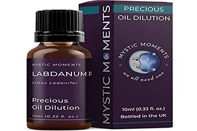 Mystic Moments | Labdanum pq diluizione preziosa olio assoluta 10 ml 3% jojoba miscela perfetta per massaggio, cura della pelle, bellezza e aromaterapia