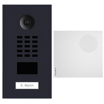 DoorBird - KIT D2101V-RAL7016 + A1061W - Portiere video IP Lettore di badge RFID + Campanello Antracite