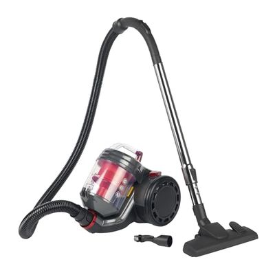 Beldray BEL0700TBVDE Compact Cylinder Vacuum Cleaner – Pet Plus+, Bagless Vac, Lightweight Carpet Cleaner, Turbo Pet Brush, Crevice/Brush Tools, 2L Container, Washable HEPA Filter, 700W, Red