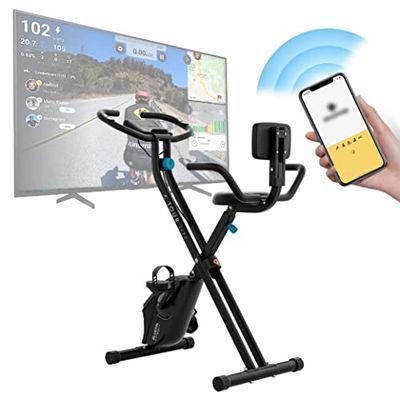 Bluefin Fitness Tour Lite Hometrainer | Hometrainer voor Thuis | Home Gym Fitness | Compatibel met Kinomap | Inklapbare Hometrainer | Console | Hometrainer met Magnetische Weerstand | Vouwfiets