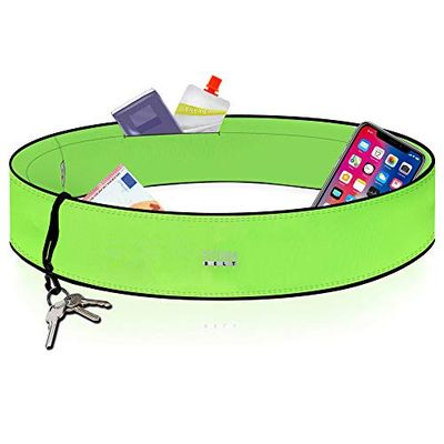 Formbelt® Löparbälte för mobiltelefon smartphone iPhone 12 X XS XR 11SE 2020 7+ Plus Samsung Galaxy A31 A21s S9 S10 Edge höftväska för sport fitness löpning midjeväska för löpning (neongrön, S)