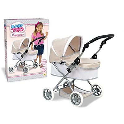Ciao Ciccio verstelbare rugleuning rolstoel van metaal, 47x17x60 h 72, wit/beige