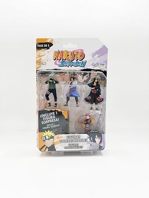 Bizak Naruto Pack de 5 Figuras en Blister, 7 cm, Incluye 1 Figura Oculta Exclusiva, +6 años, (64111240-1)