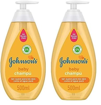 Johnson's Baby Champú familiar clásico con dosificador (500 ml), champú infantil para niños y bebés hipoalergénico y con pH equilibrado, champú sin sulfatos ni parabenos (Paquete de 2)
