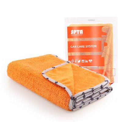 SPTA Microfiber Car Drying Towel, 1 Pack Highly Absorbent, Scratch Free Large Car Wash Towel for Washing, Drying & Auto Detailing, 23.8 x 30.9 inch, Orange-MT032