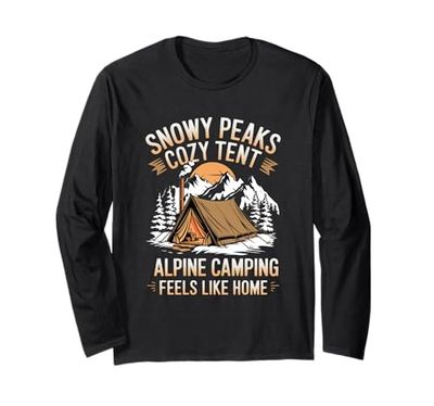 Snowy Peaks Cozy Carpas Alpine Camping Manga Larga