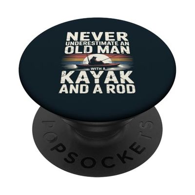 Dad Kayak Fisher Father Yak Fishing PopSockets Adhesive PopGrip