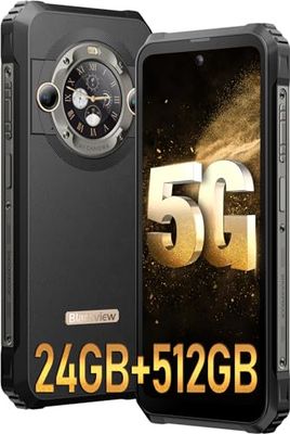 Blackview BL9000 Onbreekbare Mobiele Telefoon 5G Dual Display 24 GB + 512 GB, Dimensity 8020/GPU 9-Core, 6,78 inch FHD+/120Hz, 50MP + 50MP, 8800mAh/120W, Android13 Gaming Smartphone, WIFI 6/GPS