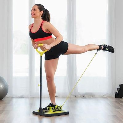 InnovaGoods® Fitness platform voor billen en benen met oefenhandleiding. Multifunctioneel, verstevigt en versterkt je billen en benen, met oefenhandleiding. Kleur geel/zwart, materiaal PVC.