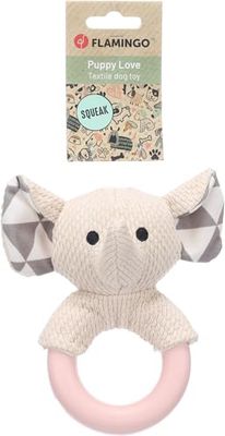 Flamingo Juguete Cachorro FABBO Elefante con Anillo Blanco 12,5x9,5x17CM
