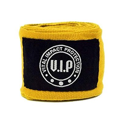 VIP Hand Kidsa Juniors Wraps Inner Gloves for Punching For MMA, Muay Thai, Kickboxing, Martial Arts Training & Combat Sports, Yellow, 2 Meter Elasticated Bandages under Mitts