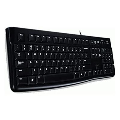 Logitech K120 Tastiera con Cavo per Windows, Layout Internazionale QWERTY - Nero