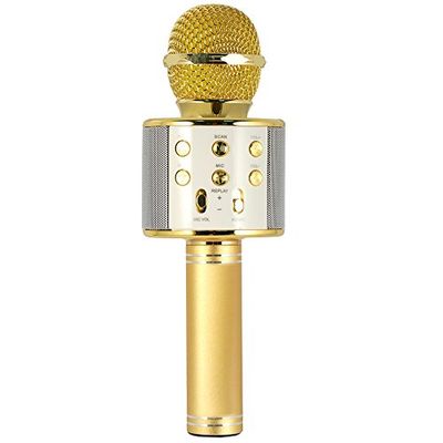 Xtreme 27837 K Micrófono con Speaker Integrado Bluetooth portátil, Oro