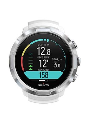 SUUNTO D5 duikcomputer met kleurendisplay, 100 m waterdicht, alarmfunctie, stopwatch, weerinformatie, kompas en een batterijduur van maximaal 12 uur in duikmodus, wit