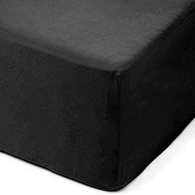 Amago - Spännlakan, Sidhöjd på 50 cm, 100 % Bomull, 140 x 200 cm - Svart
