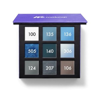 We Make-Up As Palette - Blue Palette (100, 135, 136, 505, 140, 306, 124, 207, 106) - 9 ombretti colorati ultra pigmentati a lunga durata, con specchio