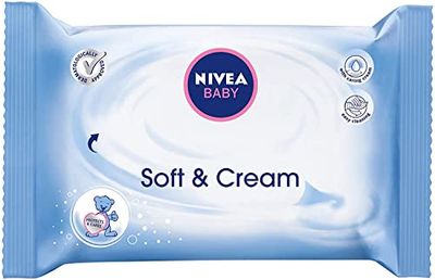 Nivea Baby Soft & Cream vochtige doekjes (in hersluitbare soft-pack), per stuk verpakt (1 x 63 stuks)
