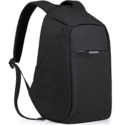 Oscaurt Mochila de viaje antirrobo para laptop o escuela, con puerto de carga USB para estudiantes universitarios, Negro, 17.3 inch