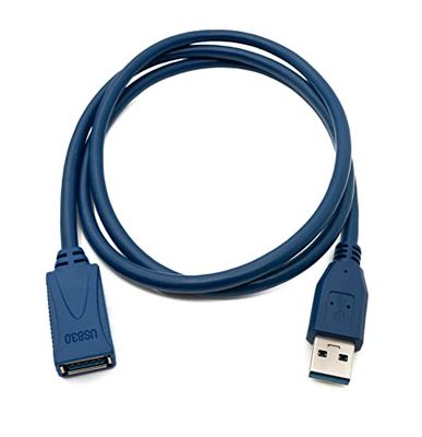 System-S Câble USB 3.0 de Type A mâle vers Femelle - 100 cm - Bleu