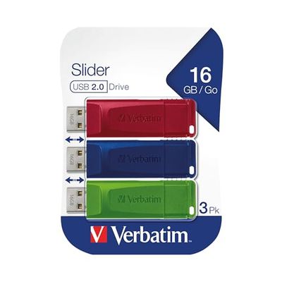 Verbatim Memórias USB, azul/verde/vermelho