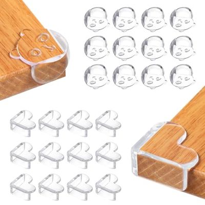 Vinabo 24 Protector Esquinas Bebe, Esquineras Pprotectoras Bebe, Protector Esquinas Muebles Cantoneras para Esquinas Kit, con Adhesivo Acrílico Mejorado