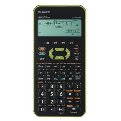 Sharp EL-W531 XH-GR - Calculadora científica (Pantalla de 4 líneas, WriteView, Entrada D.A.L, batería) Verde