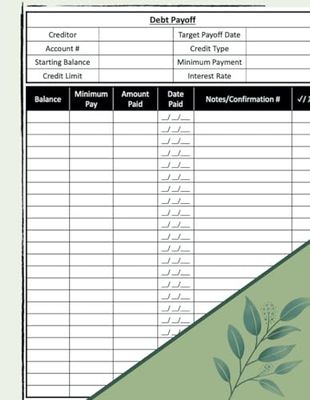 Debt Payoff Planner: Debt Payoff Tracker Organizer to Track Debt Payments