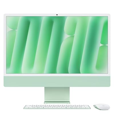 Apple iMac Ordinateur de Bureau Tout-en-Un avec Puce M4, CPU 10 cœurs et GPU 10 cœurs : Conçu pour Apple Intelligence, écran Retina 24'', 16 Go de mémoire unifiée, 512 Go de Stockage SSD ; Vert