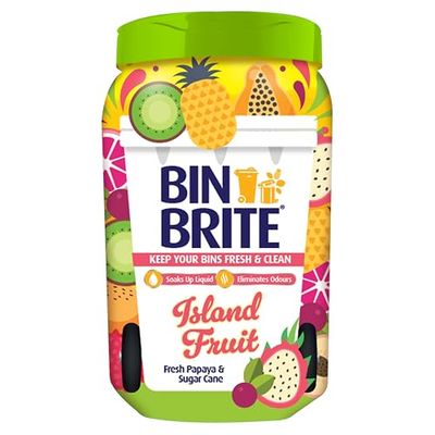 Bin Brite Bin Odour Neutraliser | Keeps Your Bins Fresh & Clean - Soaks Up Liquid, Eliminates Odours (Island Fruit - 500g)