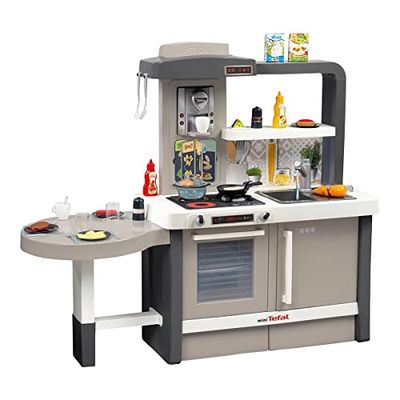 Smoby 7600312305 - Tefal Evo Kök - Leksakskök i Odlingsdesign med Höj och Sänkbar Bänkskiva, Totalt 40 Tillbehör, Från 3 år