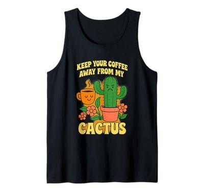 Simpatico cactus grafico divertente mamma amante del caffè pianta dicendo arte Canotta