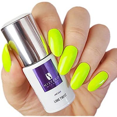 Mistero Milano Vernis à ongles UV néon - Vernis à ongles LED - Vernis à ongles UV - Nail Polish - Vernis à ongles hybride fluo - 7 ml Lime Twist